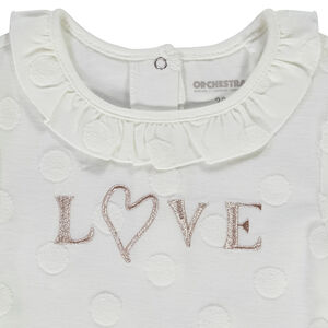 Μπλούζα μακρυμάνικη από jersey με πουά σχέδιο από σφουγγάρι για bebe κορίτσι 