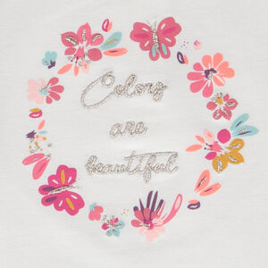 Μπλουζάκι μακρυμάνικο με βολάν και κέντημα για bebe κορίτσι 