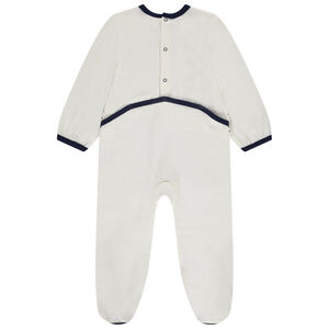 Dors-bien rayé print baleine pour bébé garçon avec ouvertures différentes selon l'âge 