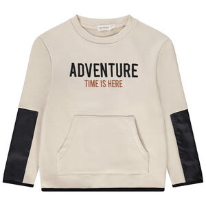 Φούτερ molleton με φαντεζί κέντημα για αγόρι 