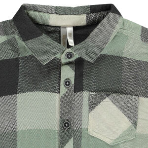 Πουκάμισο μακρυμάνικο με καρό σχέδιο και τσέπη για αγόρι 