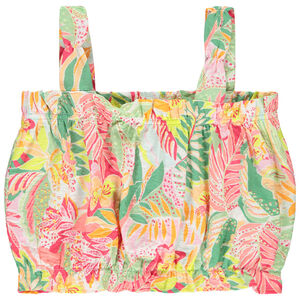 Αμάνικο τοπ από υφασμάτινο με τροπικό σχέδιο για κορίτσι 