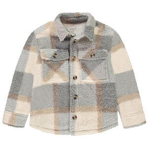 Παλτό σε στυλ πουκαμίσου με καρό σχέδιο από sherpa για αγόρι 