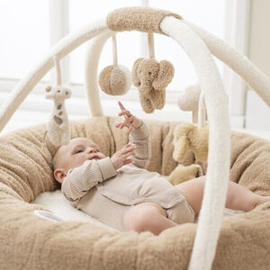 Tapis d'éveil Teddy Bouclette pouf avec arches - Beige 