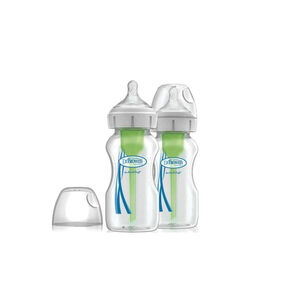Μπιμπερό με φαρδύ λαιμό γυάλινο options+ & θηλή σιλικόνης 2τμχ 270ml - Dr. brown’s 