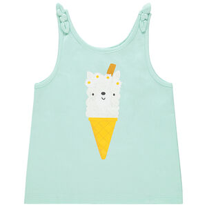 Αμάνικο μπλουζάκι με φαντεζί σχέδιο για κορίτσι 