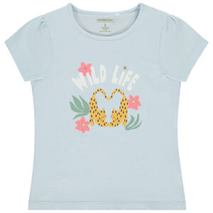 Κοντομάνικο μπλουζάκι με φαντεζί σχέδιο για κορίτσι 