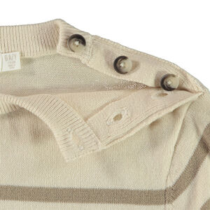 Πλεκτό πουλόβερ με ρίγες και κουμπιά για αγόρι 