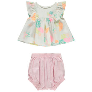 Σετ 2 τμχ. τουνίκ με σχέδιο + ριγέ bloomer για bebe κορίτσι 