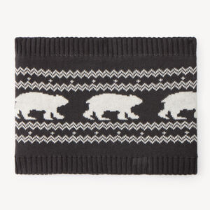 Snood garçon en tricot jacquard ours doublé micropolaire 