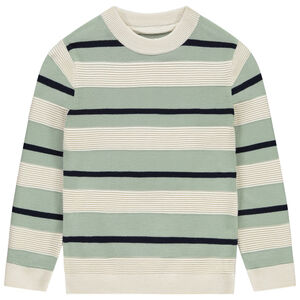 Πουλόβερ πλεκτό με φαντεζί ρίγες για αγόρι 