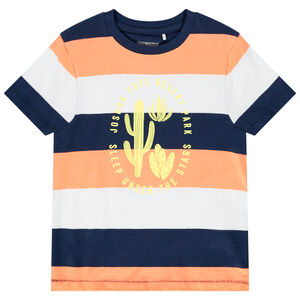 T-shirt manches courtes à larges rayures pour garçon Main T-shirt manches courtes à larges rayures pour garçon