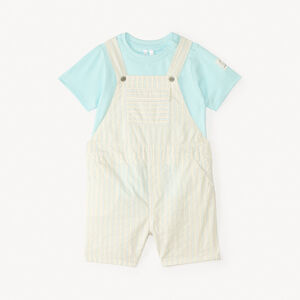 Σετ σαλοπέτας και κοντομάνικης μπλούζας μονόχρωμο για μωρό αγόρι 