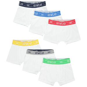 Σετ από 6 boxers με οργανικό βαμβάκι  με Μέση σε άλλο χρώμα 