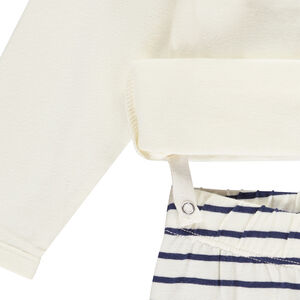 Σετ πιτζάμας 2 τμχ. με φάλαινα και ρίγες για μωρό με διαφορετικές λεπτομέρειες ανάλογα με την ηλικία 