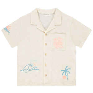 Κοντομάνικο πλεκτό πουκάμισο με κέντημα για αγόρι 