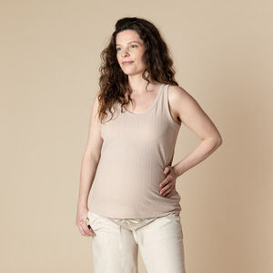 Μπλουζάκι αμάνικο κοτλέ μονόχρωμο για γυναίκες 