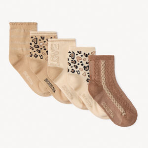 Lot de 5 paires de chaussettes normales fantaisies imprimées léopard  