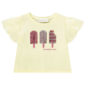 Κοντομάνικο μπλουζάκι με μαγικές παγιέτες σε σχήμα παγωτού για κορίτσι 