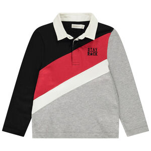 Polo μακρυμάνικο φαντεζί σε twill βαμβακερό για αγόρι Main Polo μακρυμάνικο φαντεζί σε twill βαμβακερό για αγόρι