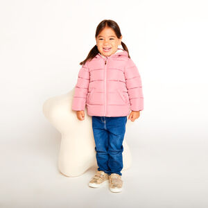 Παλτό πλεκτό από ύφασμα και μικροπολάρ για μωρό κορίτσι 