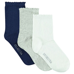 Σετ με 3 ζευγάρια μονόχρωμες κάλτσες 