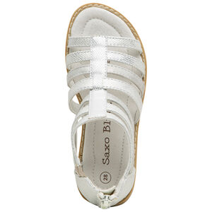 Σανδάλια ασημένια με υφασμάτινα λουριά για κορίτσι 