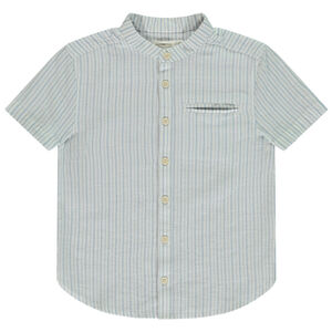 Πουκάμισο κοντομάνικο ριγέ με γιακά mao για αγόρι 