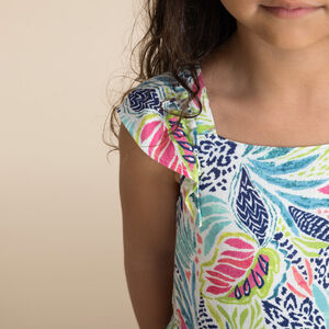 Φόρεμα κοντομάνικο με σχέδιο κασμίρ για κορίτσι 