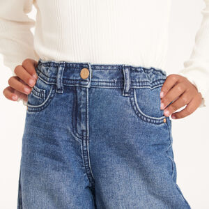 Φαρδύ jean σε denim μπλε Stone για κορίτσι 