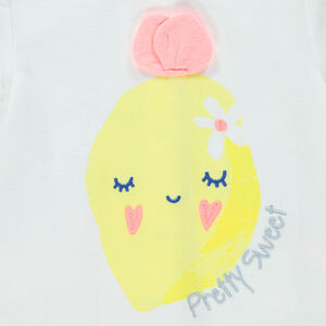 Κουβερτάκι από βαμβάκι με σχέδιο λεμόνι και ανάγλυφες λεπτομέρειες 