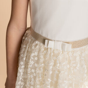 Robe de cérémonie à tulle brodé et dos ajouré cœur pour fille  Main Robe de cérémonie à tulle brodé et dos ajouré cœur pour fille