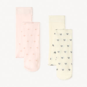 Σετ 2 παχιών καλτσών με σχέδια από lurex για κορίτσι 