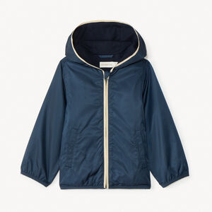 Αδιάβροχο μονόχρωμο μπουφάν με ζέρσεϊ επένδυση για μωρό αγόρι 