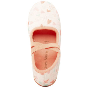 Βρεφικά παπουτσάκια σε σχήμα babies με print καρδιές για κορίτσι 