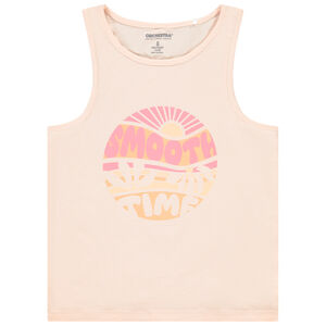 Αμάνικο μπλουζάκι από jersey slub με φαντεζί τύπωμα για κορίτσι 