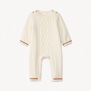 Combinaison longues en tricot torsadé pour bébé  Main Combinaison longues en tricot torsadé pour bébé