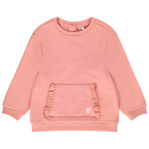 Φούτερ με βολάν και τσέπη καγκουρό για μωρό κορίτσι 