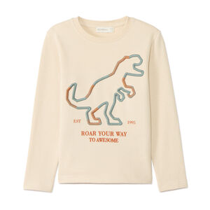 T-shirt manches longues broderie dinosaure pour garçon  