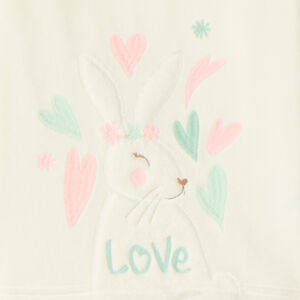 Pyjama fille en velours motif lapin avec masque de nuit 