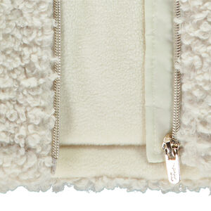 Μπουφάν κοντό με κουκούλα από sherpa για κορίτσι 