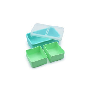 Bento Σιλικόνης 2 Θέσεων 700ml Blue/Mint - Melii 