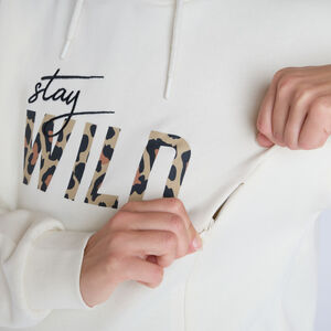 Φούτερ εγκυμοσύνης και θηλασμού με φερμουάρ και print Wild 