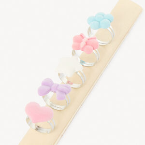 Lot de 5 bagues fantaisie douces pour fille 