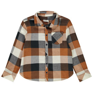 Πουκάμισο μακρυμάνικο με καρό σχέδιο και τσέπη για αγόρι 