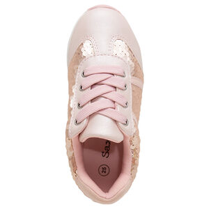 Χαμηλά αθλητικά παπούτσια με κορδόνια και φαντεζί ματ λέπια 