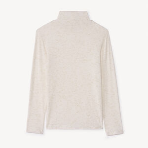 Μπλούζα πλεκτή με ριγέ εφέ και λαμπερό χρυσό lurex, με λαιμό ζιβάγκο για κορίτσι 