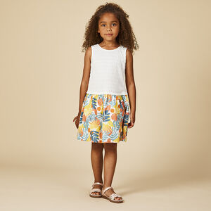 Αμάνικο φόρεμα effet 2-σε-1 bi-matière για κορίτσι 