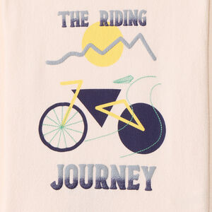 Μπλούζα με μακριά μανίκια σε μονόχρωμο με διακοσμητικά κεντήματα για αγόρι 