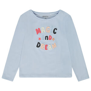 T-shirt μακρυμάνικο με patch bouclettes για κορίτσι 